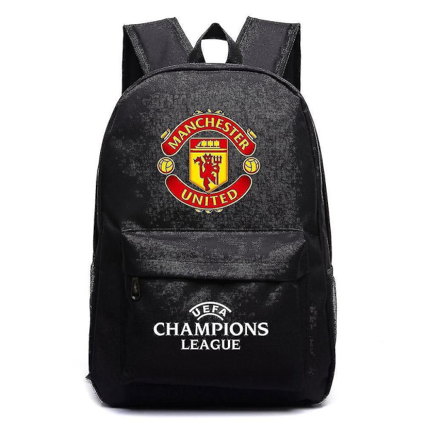 N 67# Uefa Champions League Manchester United -olkalaukku, printed kangasreppu European Champions Cupin kirjalaukku