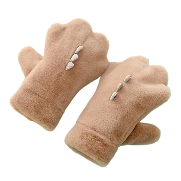 Mjuka dinosaurie-tassvantar med snöre, helfingerhandskar i tecknad djurdesign Brown
