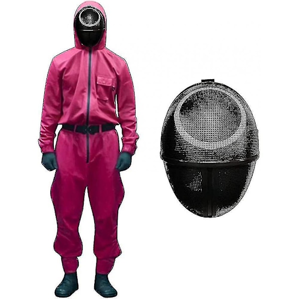 Unisex Squid Game Kostym Jumpsuit + Squid Game Mask Halloween Outfit Presenter Z xi circle S