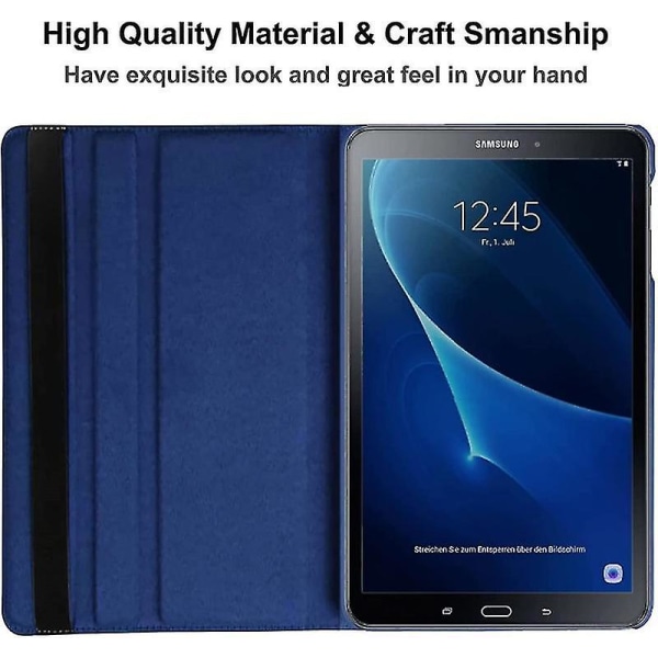 360 Roterande Stativ Tablett Cover För Samsung Galaxy Tab A6 A 10.1 T580 T510 A8 10.5 X200 T590 E T560 S6 Lite P610 A7 T500 Case Dark Blue S5E 10.5 SM-T720