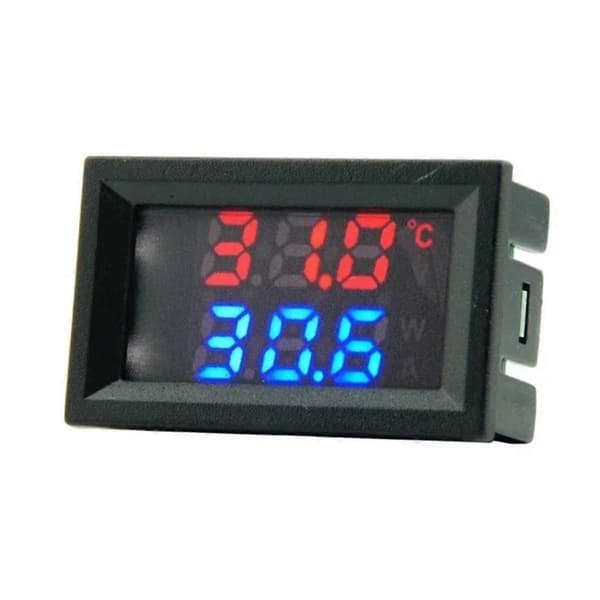 Digitalt termometer med dobbelt display 4-28V DC, -50C til 120C til overvågning af køretøjsudstyr Black