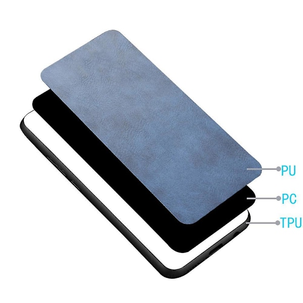 För Samsung Galaxy S22 5G Baksida Skal PU Läderbelagd Hård PC+Mjuk TPU Business Sömmar Fodral- Blue Style C Samsung Galaxy S22 5G