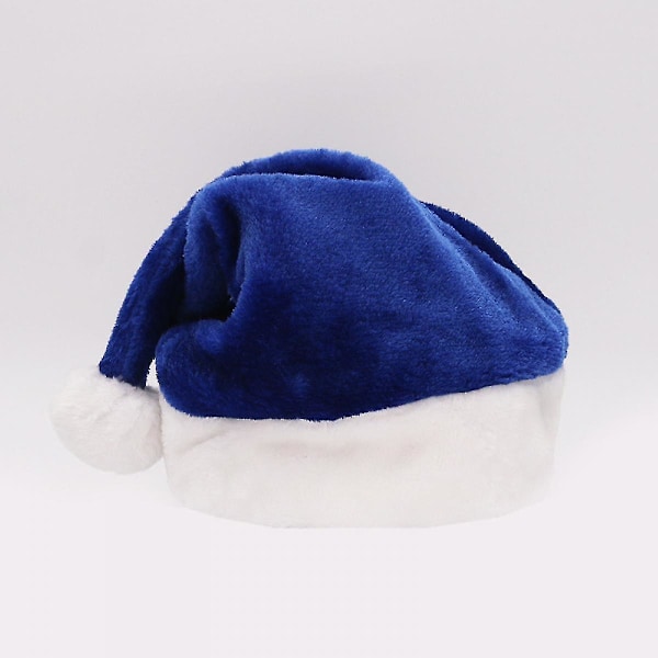 Blå plys julehat til jul