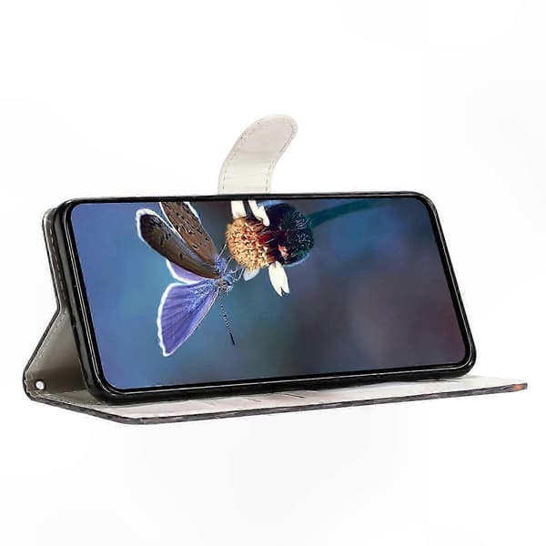 Mønstret læderetui til A54 5G, pung-stativ & flipcover til telefonbeskyttelse Multicolor Butterfly