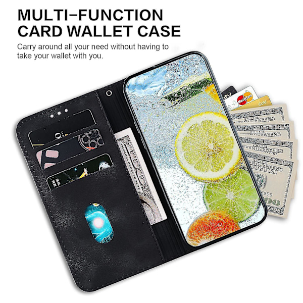 Läderfodral med stativfunktion för Motorola Moto X40 5g/edge 40 Pro 5g/edge+ (2023) Dubbel 8-formad prägling Plånboksfodral Black