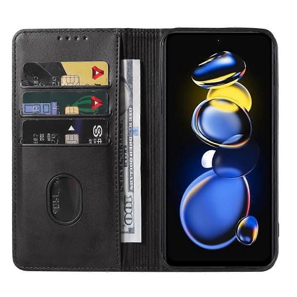 Magnetiskt Läderfodral för Xiaomi Redmi Note 11T Pro+ Black