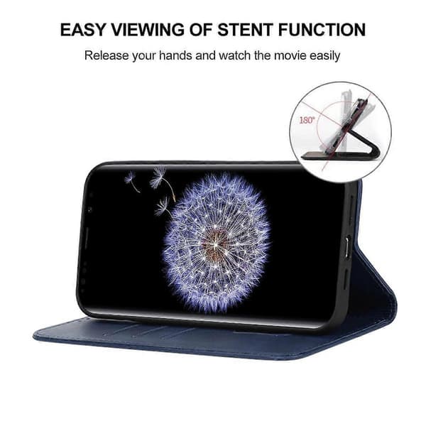 Magnetisk læder telefoncover til Samsung Galaxy S9 Plus Blue