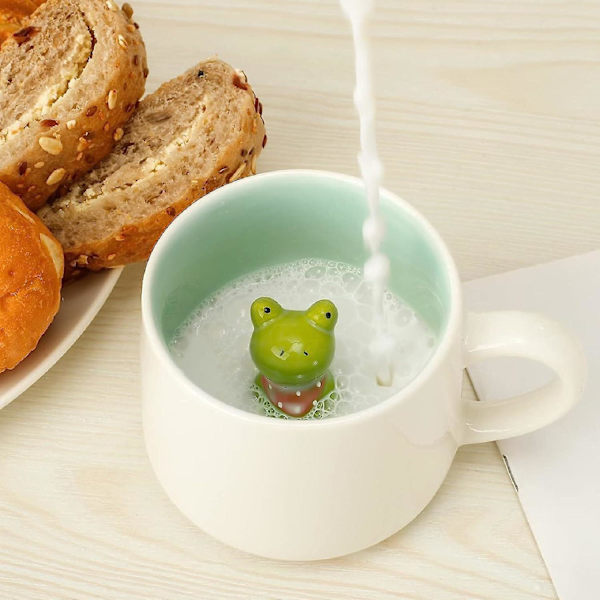 HUISHENG 3D frøkrus, søde dyr, kaffe-tekop, nyhed Fødselsdag Afgangslærergaver Valentinsdag Mors dag