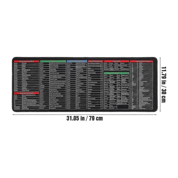 Spansk Excel Jukselapp Musematte 300X800X3mm Multifunksjonell Skrivebords Gamingmatte 79.00X30.00X0.30CM
