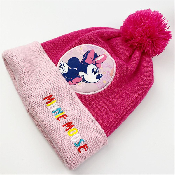 Piger Børn Frosne Elsa Anna Minnie Pom Strikket Beanie Hat Tørklæde Handsker 3 stk/sæt D