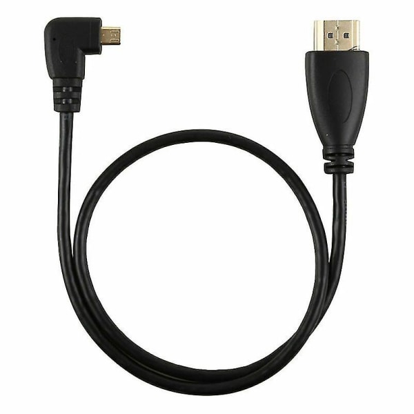 Micro Hdmi -yhteensopiva Type D Uros 90 astetta vasen kulma Hdmi-yhteensopivaan 1.4 Uros 1080p HDTV-kaapeli