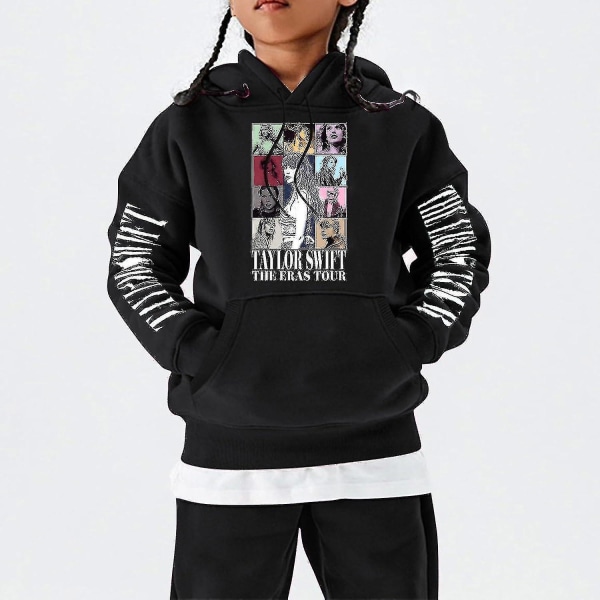 Girls Hoodies 1989 Casual Taylor Sweatshirt Kids Boys Swifts Pullover Hooded Concert Outfit For 4-14 Years 01 black 12 to 13 Years