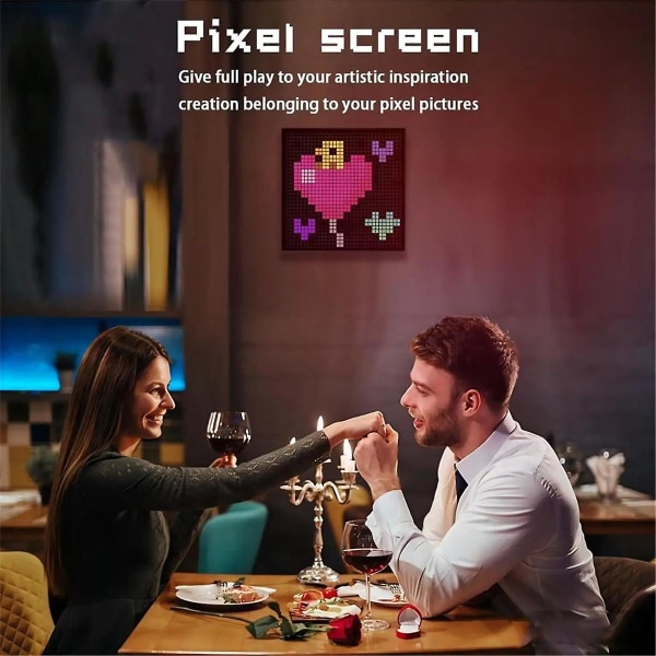 LED Pixel APP Cellphone Control Display 16X16 Programmerbar Night Light LED-skærm til Gaming Decora Black