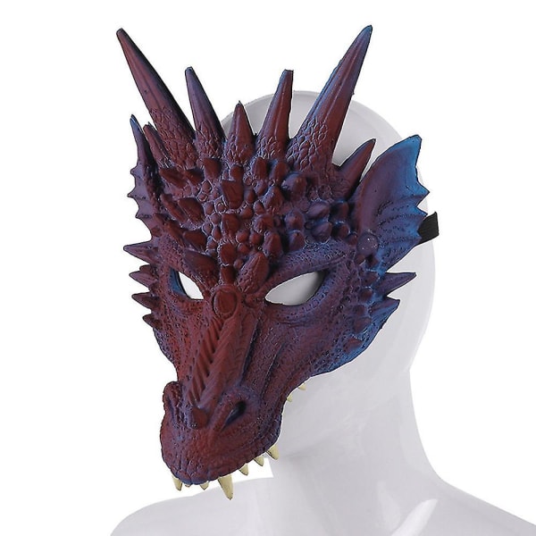 Halloween Cosplay Full Mask Adult Party Props 3D Dragon Mask Blue Purple