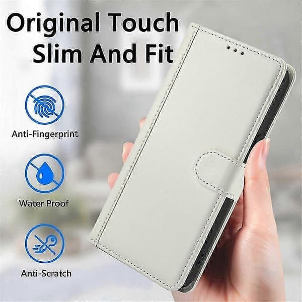 Læderetui med \"Skin Feel\" til iPhone 7 Plus og 8 Plus White
