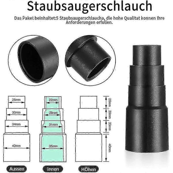 6 Delar Dammsugaradapter, Universal Dammsugaradapter, Dammslang Konverter Adapter, V