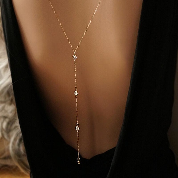 Women Long Necklace Body Sexy Chain Bare Back