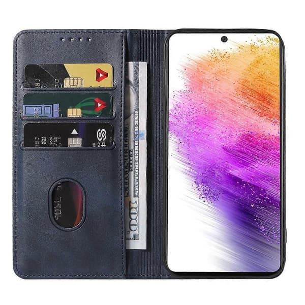Magnetiskt läderfodral för Samsung Galaxy A73 5G Blue
