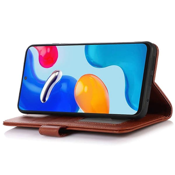 Til iPhone 16 Etui Ko Lædertekstur Læderpung Telefoncover med Magnetisk Lås Brown