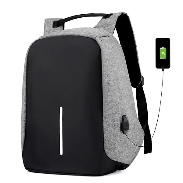 Matkailu kannettavan tietokoneen reppu Työreppulaukku USB latausportilla, varkaudenesto Big Business -reppu, yliopistokoulun tietokonereppulahjat Gray