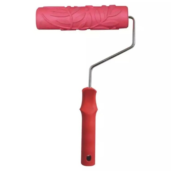 Blade Mønster Gummi Roller Præget Tekstur Mønster Paint Roller Home Decor red One size