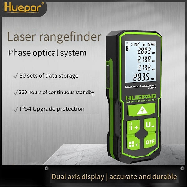 Digitaalinen vihreä laseretäisyysmittari 100M lasernauhamitta etäisyysmittari LCD-kulmasensorilla mittaustyökalut