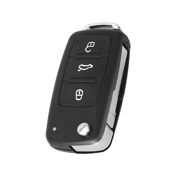 3-knapps sammenleggbar fjernkontroll-nøkkeldeksel til Tiguan Golf Sagitar Polo Mk6 Black