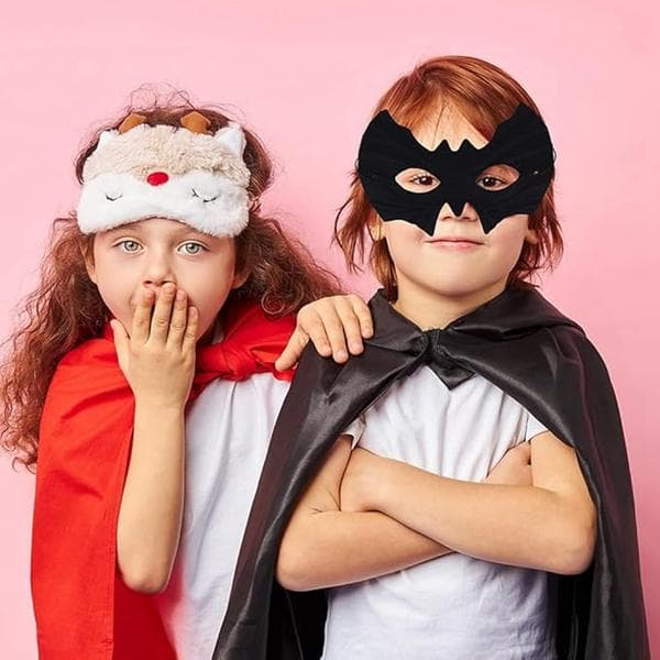 2 stk. Flagermuseøjenmaske, Sorte flagermusemasker til Halloween-kostumer, Tilbehør