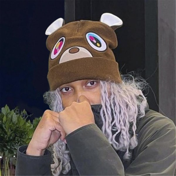 Mænd Kvinder Unisex Kanye West College Dropout Graduation Bear Mode Beanie Hat Strik Kasketter Gaver