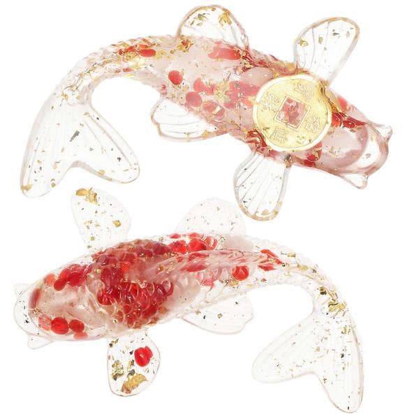 2 stk. liten krystallfiskfigur Krystallfiskfigur Bordfiskdekorasjon Fiskepynt