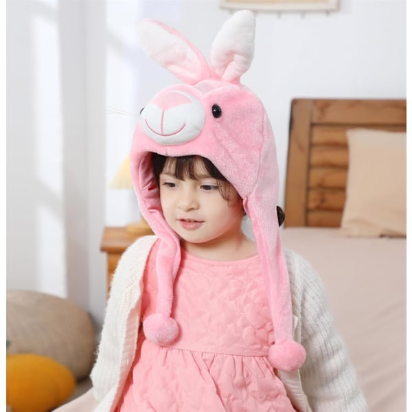 Vinter Unisex Pludset Dyr Hat Børn Piger Drenge Sød Sjov Dyr Ansigt Halloween Hat med Lange Øreklapper Julefest Rabbit