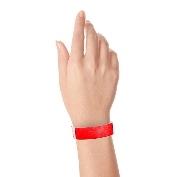 500 stk Papir Event Fargede Vanntette Papir Armbånd (rød)
