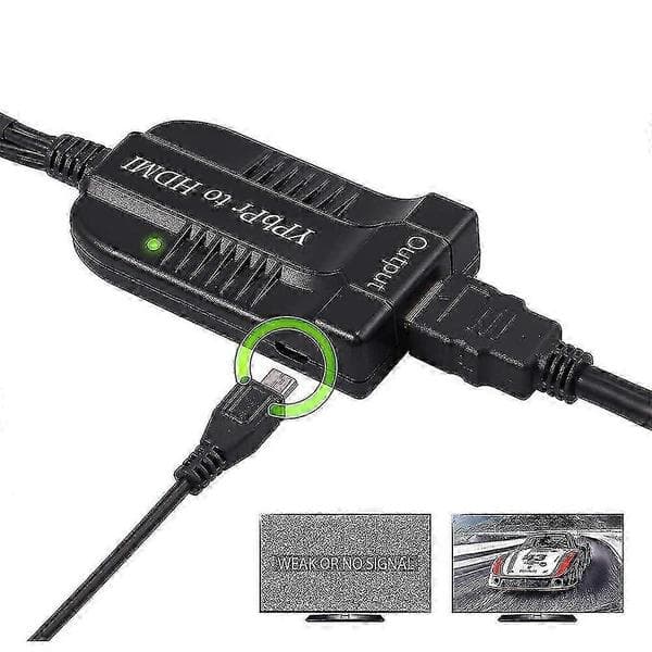 YPbPr til HDMI-konverter 1080P komponentvideoadapter med R/L-lydstøtte