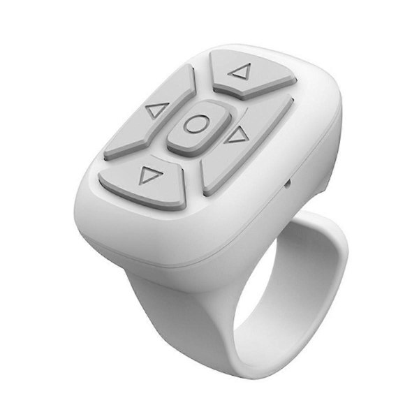 Trådlös Bluetooth-fjärrkontroll Mobiltelefon Selfie-kontroll Ring Mobiltelefon Fjärrkontroll White