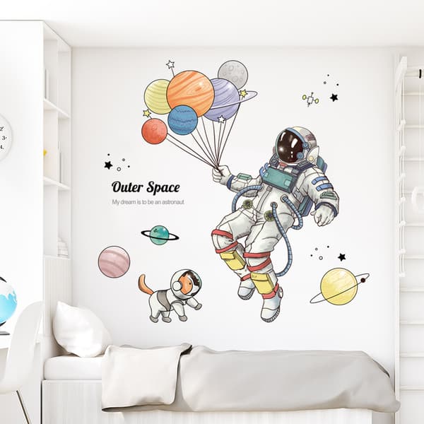 Barntapeter med tecknade ballonger, rymdtema