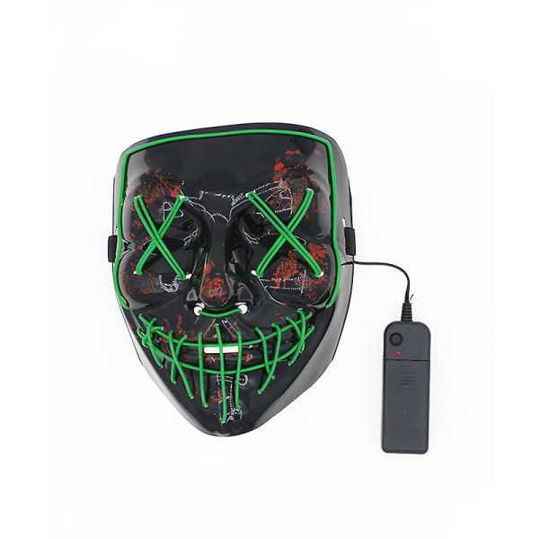 1 kpl Light Up Mask Led-naamio, Scary Halloween Mask, Hehkuva Neon Mask -pukunaamio, jossa on 3 valaistustilaa ja El Wire miehille, naisille, lapsille, Halloween Masquera