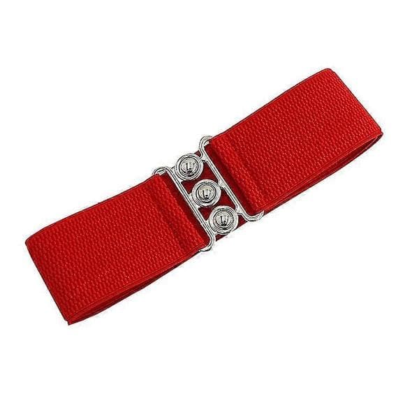 Elegant koreansk spenne bredt elastisk magebelte stropper for damemote belter tilbehør Red 1 pcs