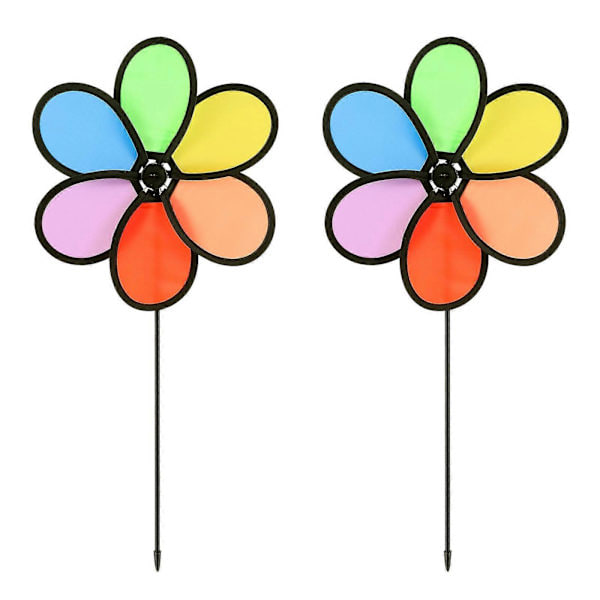 BESPORTBLE 2 stk. Blomsterformede Farverige Vimpel Vindmølle Legetøj Festdekoration til Have Græsplæne Børn Gave
