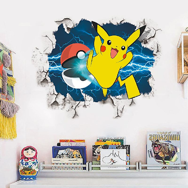 Blå Drøm Pikachu 3D Kamp Tyrannosaurus Børneværelse Vægdekoration af