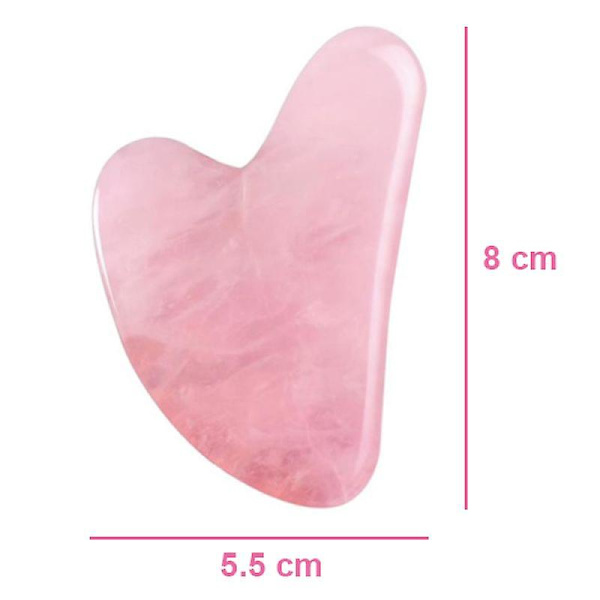 Gua Sha Jade Rose Quartz - Pink Face Board til ansigtsmassage