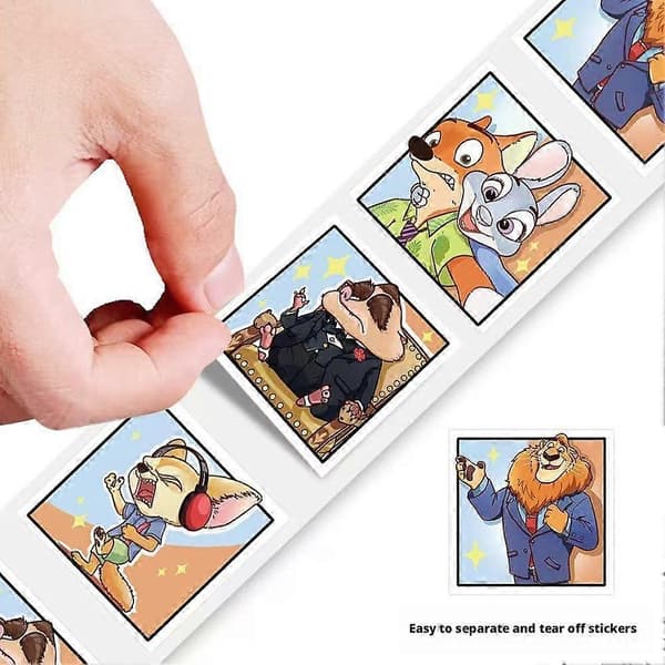 Zootopia rullklistremerker for utklippsbok, journal og forsegling av gavepakker D