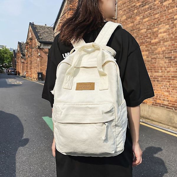Laptop Ryggsäck Handbagage Ryggsäck För Kvinnor Män Dator Arbets Ryggsäck, College Dagryggsäckar Reseryggsäck White