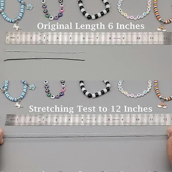 Elastisk tråd for armbånd, 4 ruller 1 mm solid elastisk tråd, elastisk snor for smykkelaging, halskjeder Svart & vit