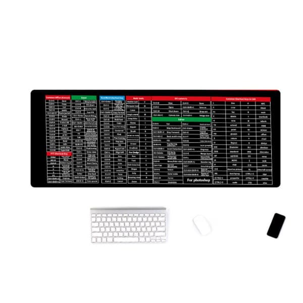 Stor musmåtte med Word/Excel/PowerPoint genvejs-taster - Skrivebord P 80*30*0.3cm 1st