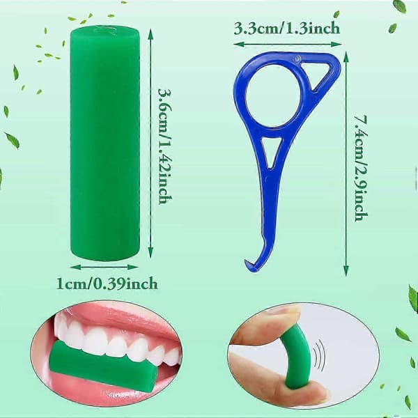 20 st Aligner Chewies för Aligners, gröna mintdoftande tandtuggisar med 2 st blå Ali