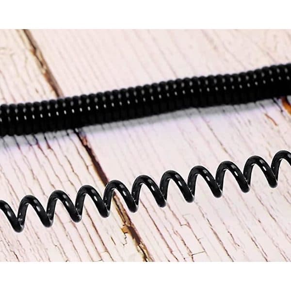 Spiral Coil Keychain with Spring Lock, Anti-theft, Stretchy Lanyard (Black)