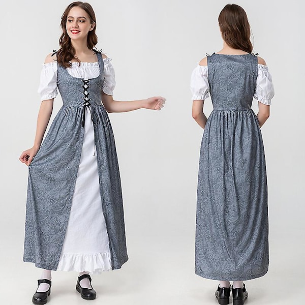 Halloween Middelalderlig Renaissance Hof Kostume Cosplay Kjole L
