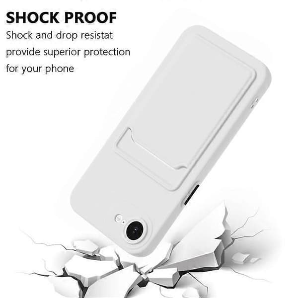 Kompatibelt Skal för iPhone 16e med Kortplats, Matt och Fingeravtrycksfritt Baksida White