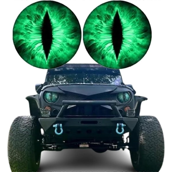 Beast Eyes Frontlykter Dekaler Par, 3D Stereo Øyne Frontlykt Klistremerker, Bil Karosseri Vindu Bumper Dekor Klistremerker, Morsomme Dekaler for Lastebil Bil Style 8