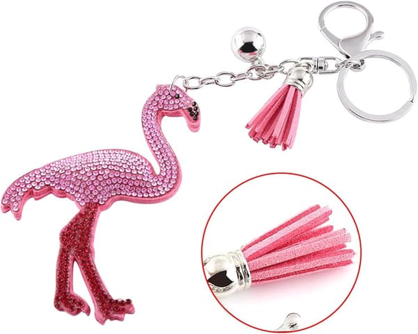 Flamingo Avaimenperä Laukku Riipus Avaimenperä Tupsulla